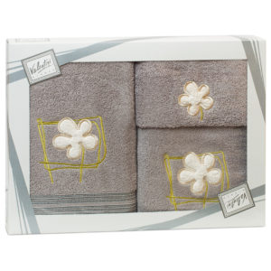 Махровые банные полотенца с вышивкой Valentini FLOWER 2 1127 (Португалия)