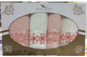Набор махровых полотенец Vip Cotton Розовый