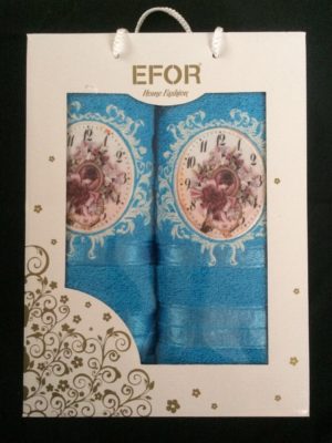 Набор махровых полотенец Efor голубой