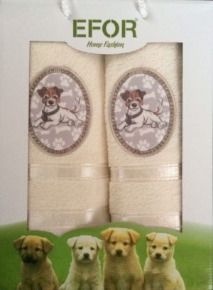 Набор махровых полотенец Efor Собаки кремовый