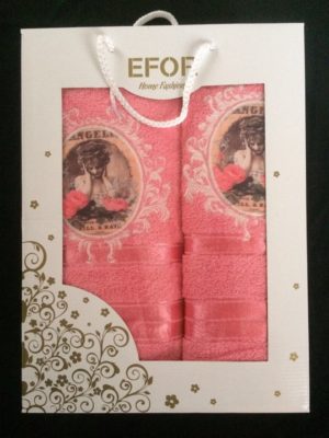 Набор махровых полотенец Efor розовый