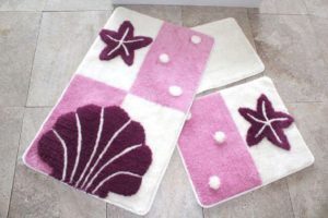 Набор ковриков для ванной DO&CO (60Х100 см/50x60 см) DENIZ YILDIZI лиловый