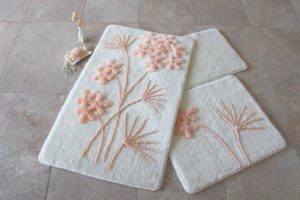 Набор ковриков для ванной DO&CO (60Х100 см/50x60 см) ORKIDE персик