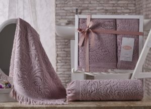 Комплект махровых полотенец ESRA Грязно-розовый