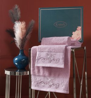 Комплект махровых полотенец MIRA Грязно-розовый