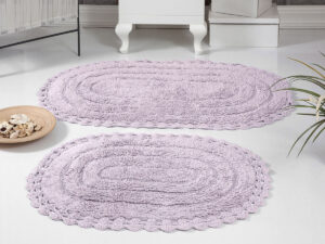 Набор ковриков для ванной кружевной KARNA  YANA 60x100 + 50x70 см Лавандовый