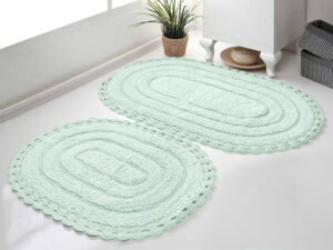Набор ковриков для ванной кружевной KARNA  YANA 60x100 + 50x70 см Ментол